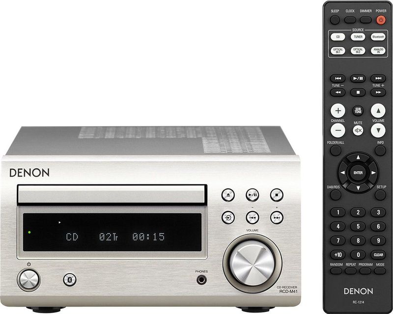 Denon - RCD-M41 - CD Speler - Silver - Ingebouwde Versterker - Bluetooth