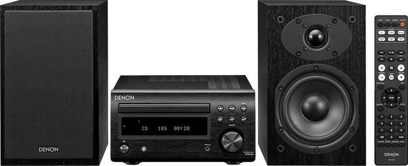 Denon - D-M41 - Mini HiFi-systeem met C - FM/AM-Tune - 30 Watt Per Kanaal en Bluetooth - Zwart