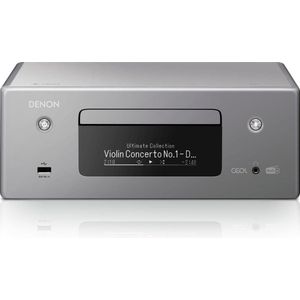 Denon RCDN11DAB Stereo Receiver met CD Speler & DAB+ Radio, HiFi Receiver met Bluetooth, WiFi, Airplay 2, Google Assistant & Siri, Muziek Streamen, HEOS Multiroom, 2x Optische Ingang - Grijs