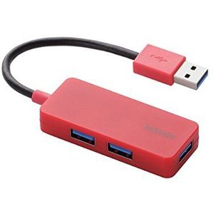 Elecom U3H-K315BRD USB 3.0 Hub & Hub (Gen 1) Type-A 5000 MBit/s rood – Hubs & Hub (USB 3.0 Gen 1) Type-A, USB 3.0 (3.1 Gen 1) Type-A, 5000 Mbit/s, rood, 0,1 m, USB)