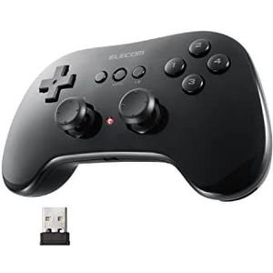 Elecom JC-U3912TBK accessoire voor videogames gamepad, zwart, accessoires voor videogames (gamepad, analoog, draadloos, USB 2.0, 2,4 GHz, 10 m)