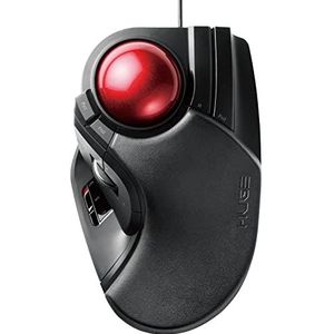 ELECOM Trackball Mouse Wired Grote Ball 8 Button met Tilt Function LL Size [Black] M-HT1URXBK (Japan Import)