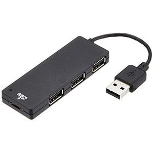 ELECOM USB2.0 microUSB Hub 4 poorten Bus macht met microSD-geheugenkaart lezer [Black] U2H-SMC4BBK (Japan Import)