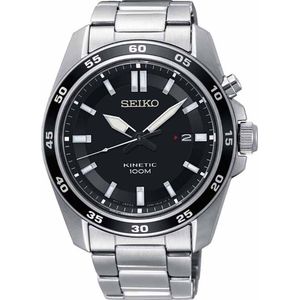 Seiko Kinetic Herenhorlog - Roestvrij Staa - met Roestvrijstalen Ban - Zwar - Kinetiek
