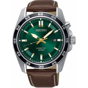 Seiko Kineticuhr, Armbanduhr, Herrenuhr, Datum, Lederarmband