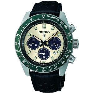 Seiko - Prospex - Heren Horloge - Zilverkleurig - RVS - Zwart Leer