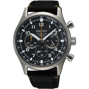 Seiko Chronograph, Quarzuhr, Armbanduhr, Herrenuhr, Nylonarmband, Datum, Stoppfunktion