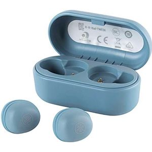 Yamaha TW-E3A Bluetooth hoofdtelefoon, draadloze in-ear hoofdtelefoon in blauw, 6 uur speeltijd met één lading, IPX5 waterdicht, inclusief laadbox