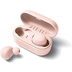 Yamaha TW-E3A Bluetooth-hoofdtelefoon – draadloze in-ear hoofdtelefoon in roze – 6 uur speelduur met één lading – IPX5 waterdicht – inclusief oplaadbox