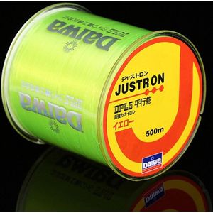 Vislijn Daiwa Justron nylon 500m Geel 0.50mm Nylon Draad Extra Sterk 18.4kg - Visdraad voor Zoetwater en Zoutwater