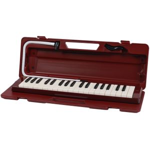 Yamaha Pianica 37 sleutels, 3 octaves, van f tot f3, gewicht: 790g, incl. mondstuk, verlengpijp set en draagkoffer, donkerrood