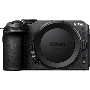 Nikon Z 30 behuizing alleen, hybride camera DX-sensor (20,9 MP, 4K UHD 30p of Full HD 120p, burst 11 fps, draaibaar touchscreen (USB-kabel type C meegeleverd), zwart