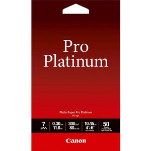 Canon PT-101 Pro Platinum fotopapier, formaat 10 x 15 cm (50 vellen)