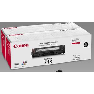 Canon 718 - Tonercartridge - Zwart - 2 Stuks
