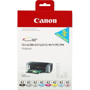 Canon Inktpatroonset CLI-42 BK/GY/LGY/C/PC/M/PM/Y (8-pack)
