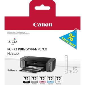 Canon Inktpatroonset PGI-72 PBK/GY/PM/PC/CO (5-pack)