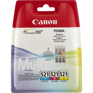 Canon CLI-521 C/M/Y inktcartridge 3 stuk(s) Origineel Cyaan, Magenta, Geel