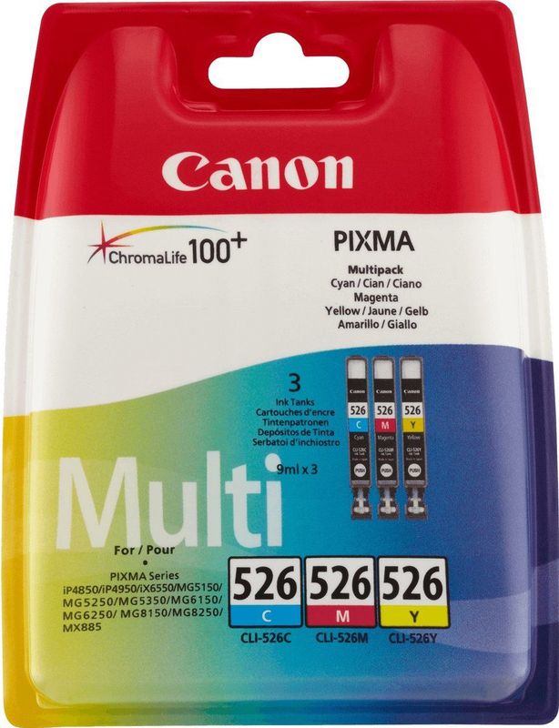 Canon CLI-526C/M/Y - Inktcartridge / Cyaan / Magenta / Geel