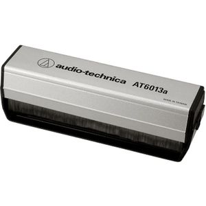 Audio Technica AT6013A Carbon Fiber Dual Action Anti-Static Record Cleaner Brush (Silver/Black)