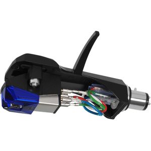 Audio-Technica AT-XP3/H Stereocel met dubbele magneten, beweegbaar, met DJ-celhouder, blauw