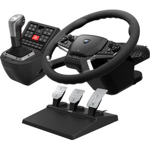 Hori Force Feedback Truck Control System Zwart USB Stuur + pedalen + joystick PC