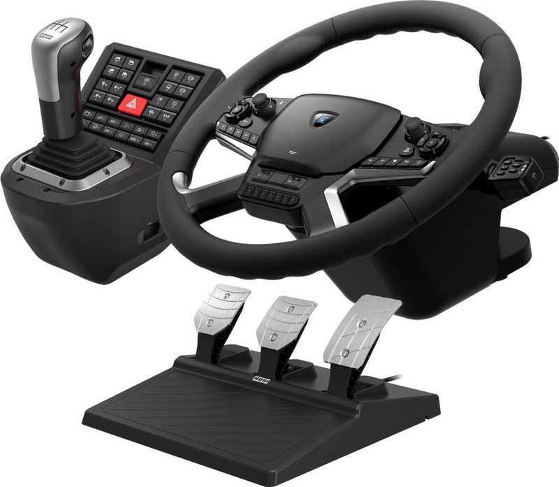 HORI Force Feedback Truck Control System - Set aus Lenkrad, Pedalen und Schalthebeln - verkabelt - für PC