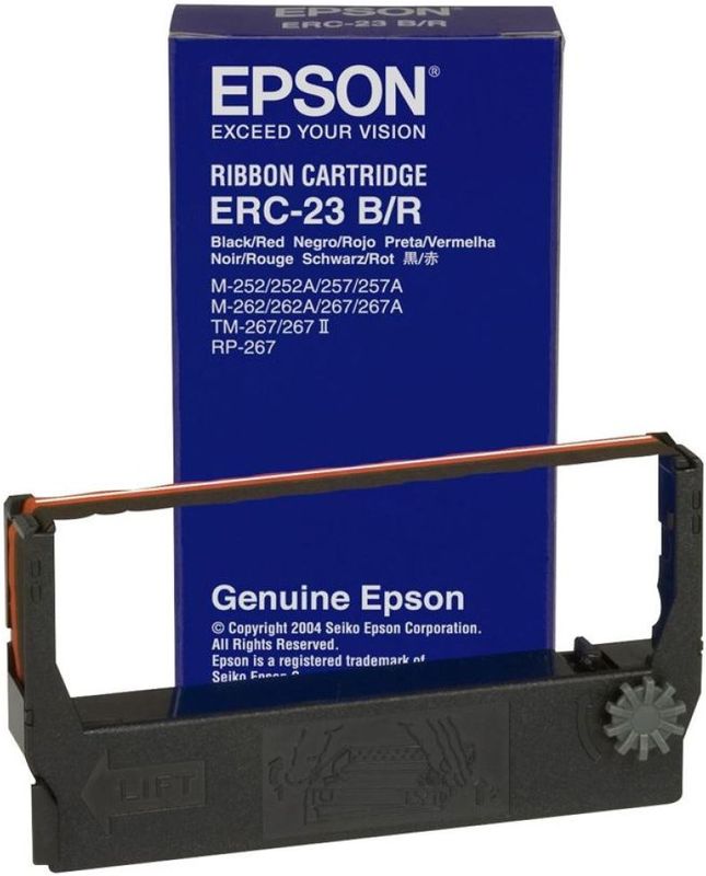 Epson ERC-2 Mini Printer Fabric Ribbon, Red/Black printerlint