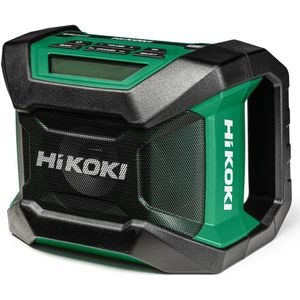 HIKOKI UR18DA draadloze bouwplaatsradio (radiofrequentie: FM/DAB, kan worden bediend met een stroomadapter of met een batterij)