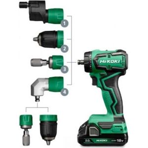 Hikoki Ds18ddqwsz 18v 5.0ah Li-ion Met Hulpstukken In Hsc Accuboormachine