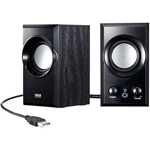 SANWA SUPPLY MM-SPU7BK 5 W zwarte luidspreker (Full Range, bekabeld, USB, 5 W, 130-20000 Hz, zwart)