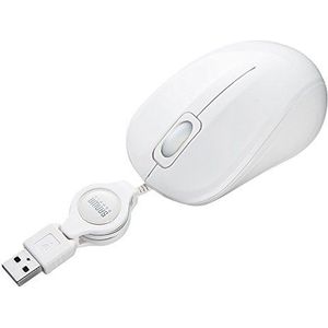 SANWA SUPPLY MA-BLMA8W USB-muis, blauw, LED, 1000 dpi, beide handen, wit, muis (beide handen, blauw, LED, USB, 1000 dpi, 58 g, wit)