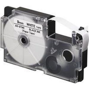 Casio EZ Label Printer XR-18twe Zelfklevend papiertape voor gebruik binnenshuis 18 mm x 8,0 m zwart op wit