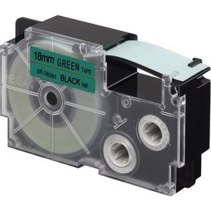 Casio XR-18GN1 – Tapes voor Labelers, Zwart/Groen