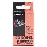 Casio XR-12RD1 Labeltape Tapekleur: Rood Tekstkleur: Zwart 12 mm 8 m