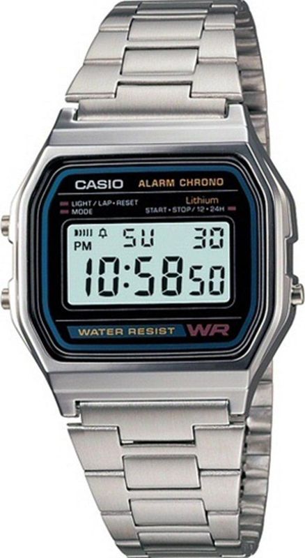 Casio vintage A158WA 1D Horloge Staal Zilverkleurig