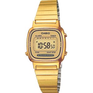 CASIO VINTAGE Chronograph LA670WEGA-9EF, Quarzuhr, Armbanduhr, Damenuhr, Digitaluhr, Datum, Edelstahlarmband