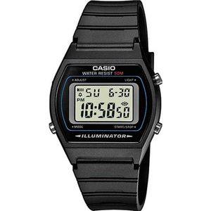 Casio Illuminator 10 jaar batterij countdown timer alarm chronograaf herenhorloge WS1600H-1AV, zwart, Zwart, riem