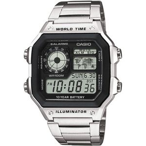 CASIO TIMELESS COLLECTION Chronograph, Quarzuhr, Armbanduhr, Herrenuhr, Digitalarmband, Edelstahlarmband