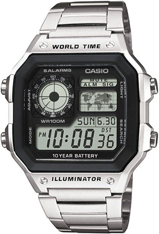Casio Horloge Kwarts Zwart RVS
