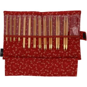 Seeknit KA58910-02 Rondbreinaaldenset, bamboe, rood, standaard