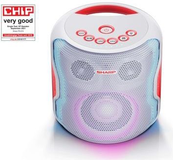 Sharp - PS-919 - Draagbare Bluetooth Luidspreker - Wit - Plastic - Waterbestendig