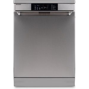 Sharp QWNA1DF45EIEU - Vrijstaande vaatwasser - 60cm - Energielabel E - Topsproeier - Besteklade - RVS deur