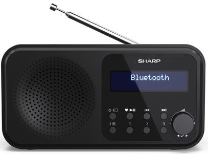 SHARP Draagbare Digitale Radio Zwart - DAB/DAB+/FM met RDS en Bluetooth