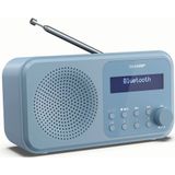 SHARP DR-P420 Draagbare digitale radio (DAB/DAB+/FM met RDS, USB, Bluetooth 5.0, 3,5 mm jack-wekfuncties), blauw