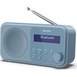 SHARP DR-P420 Draagbare digitale radio (DAB/DAB+/FM met RDS, USB, Bluetooth 5.0, 3,5 mm jack-wekfuncties), blauw