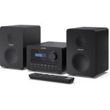 SHARP XLB520D HiFi-geluidssysteem, compact systeem (40 watt, digitale radio met DAB+ en FM-tuner, bluetooth), zwart