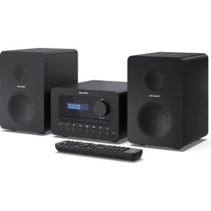 Sharp XL-B520D(BK) Microsysteem Sound System Stereo met Radio Dab, Dab+, FM, Bluetooth 5.0, CD-MP3, USB-weergave, 40 W, kleur zwart