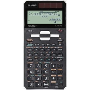 SHARP EL-W531 TG-WH wetenschappelijke rekenmachine met riteview-weergave, D.A.L-ingang, werkt op zonne-energie/batterijen) wit/zwart