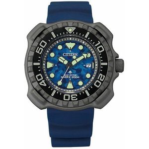 Citizen Eco-Drive analoog herenhorloge met een Promaster Marine rubberen armband, Blauw, armband