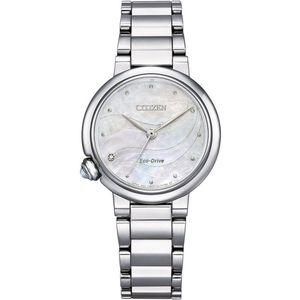 Citizen Analoog Eco-Drive horloge voor dames, met roestvrijstalen armband, roze, Eén maat, Klassiek